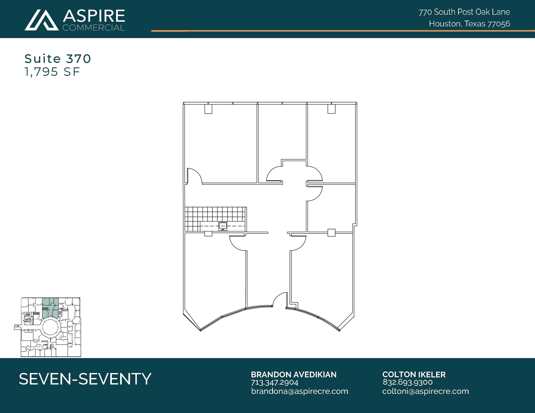 770 S Post Oak Ln, Houston, TX à louer Plan d’étage- Image 1 de 2