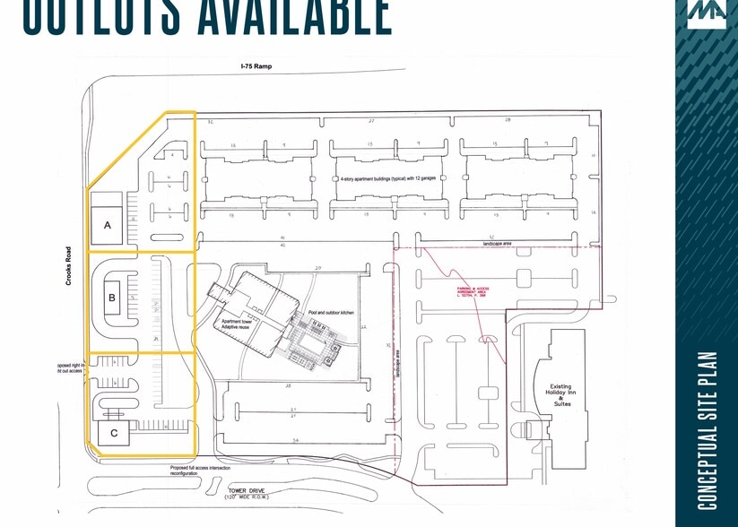 900 Tower Dr, Troy, MI for lease - Site Plan - Image 2 of 2