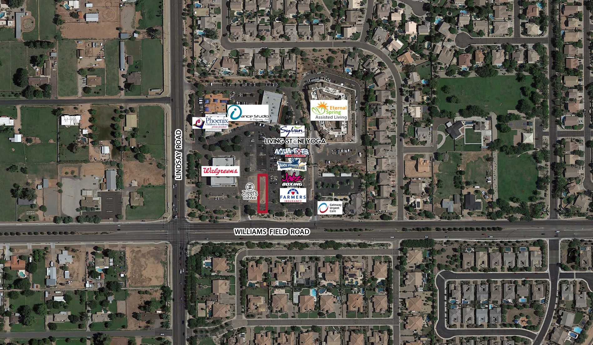 NE Lindsay Rd & Williams Field Rd, Gilbert, AZ à louer Aérien- Image 1 de 4