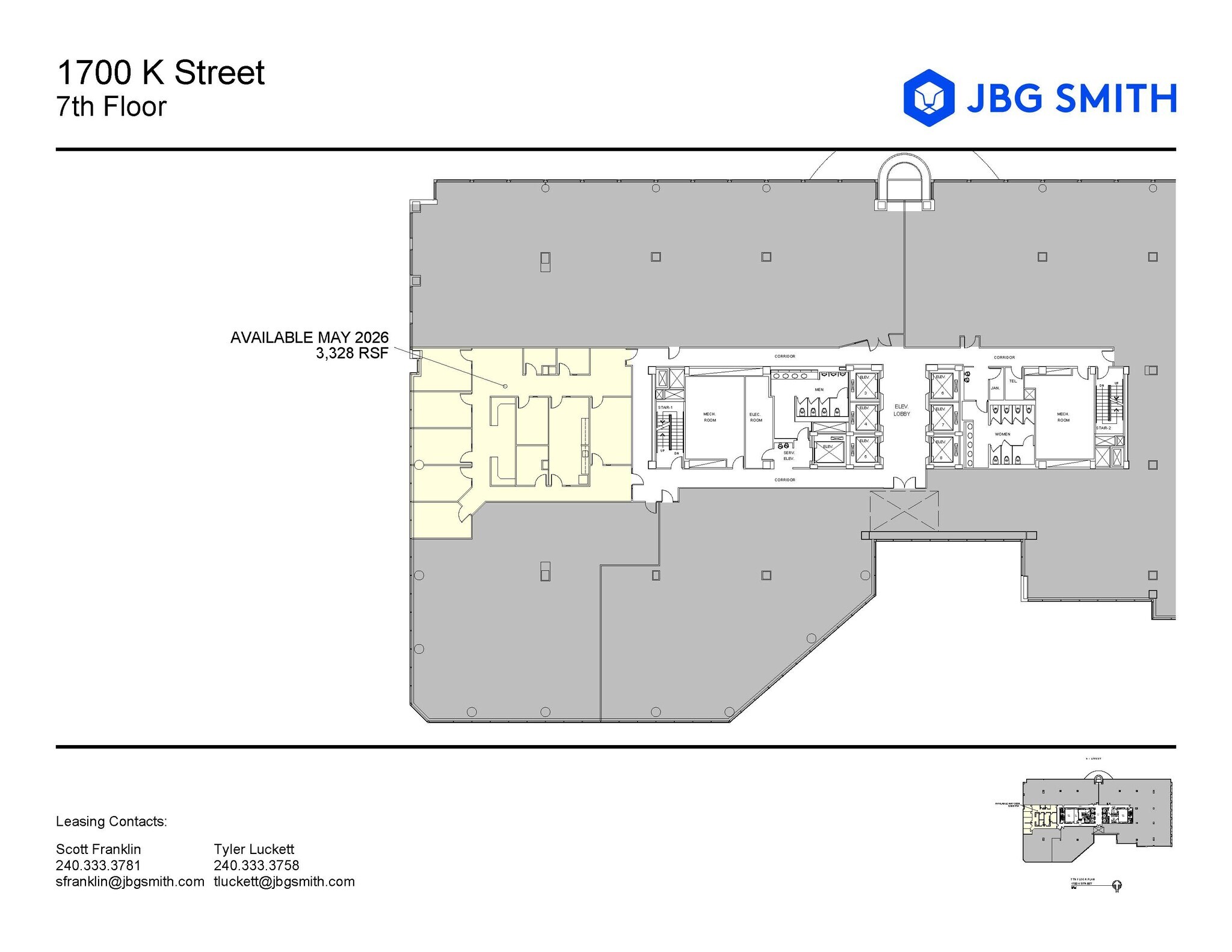 1700 K St NW, Washington, DC à louer Plan d’étage- Image 1 de 1