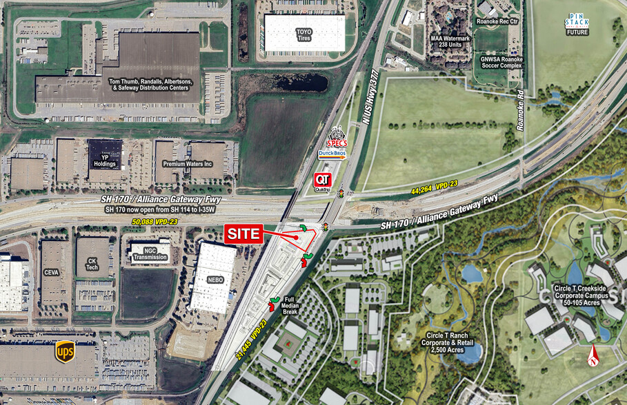 SWC SH 170 & US 377, Westlake, TX for lease - Aerial - Image 1 of 2