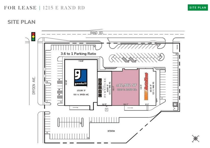 1213-1221 E Rand Rd, Arlington Heights, IL à louer - Plan d’étage - Image 3 de 3