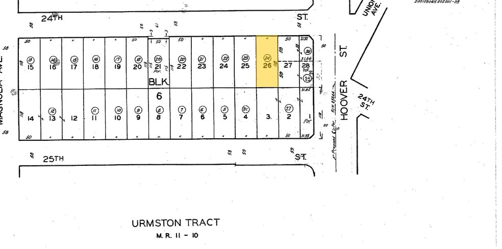1116 W 24th St, Los Angeles, CA for lease - Plat Map - Image 3 of 11