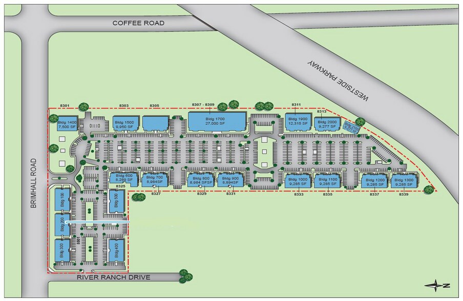 8305 Brimhall Rd, Bakersfield, CA à louer - Plan de site - Image 2 de 3