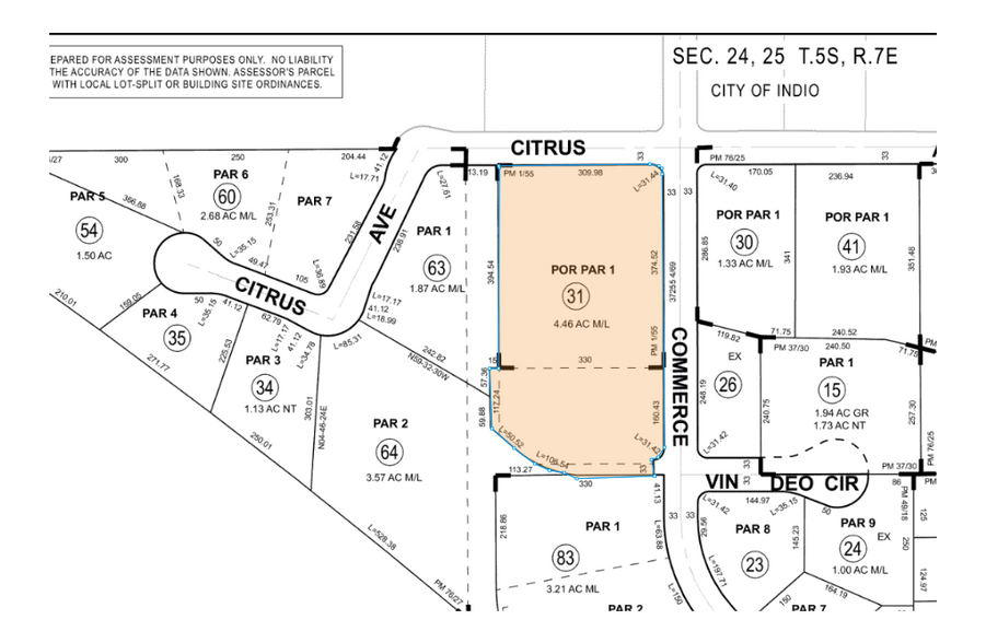 45585 Commerce St, Indio, CA à vendre - Plan cadastral - Image 3 de 60
