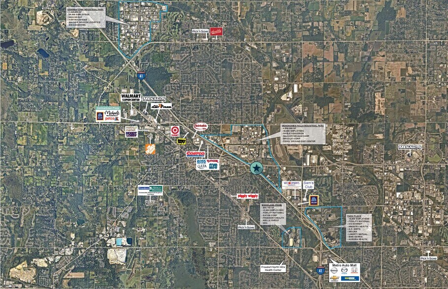 N88 W14167 Main St, Menomonee Falls, WI à vendre - Aérien - Image 3 de 8