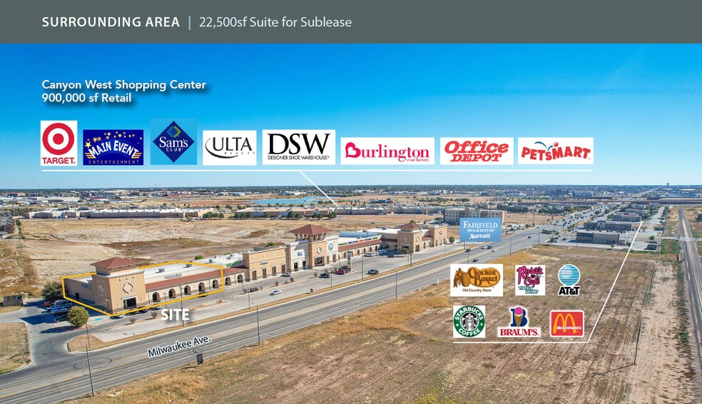 4525 Milwaukee Ave, Lubbock, TX for lease - Aerial - Image 3 of 4