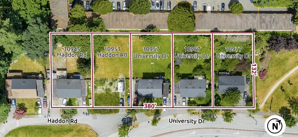 10977 University Drive Land Assemblage portefeuille de 6 propriétés à vendre sur LoopNet.ca - Aérien - Image 2 de 2