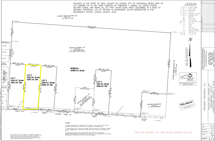 Cleveland Road SW, Pataskala, OH à vendre - Plan cadastral - Image 1 de 1