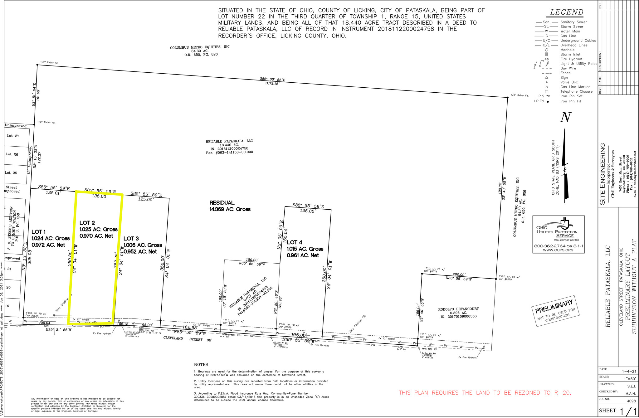 Cleveland Road SW, Pataskala, OH à vendre Plan cadastral- Image 1 de 1