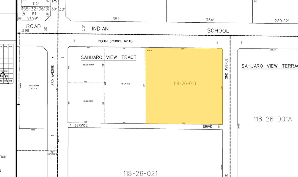 201 W Indian School Rd, Phoenix, AZ for lease - Plat Map - Image 2 of 15