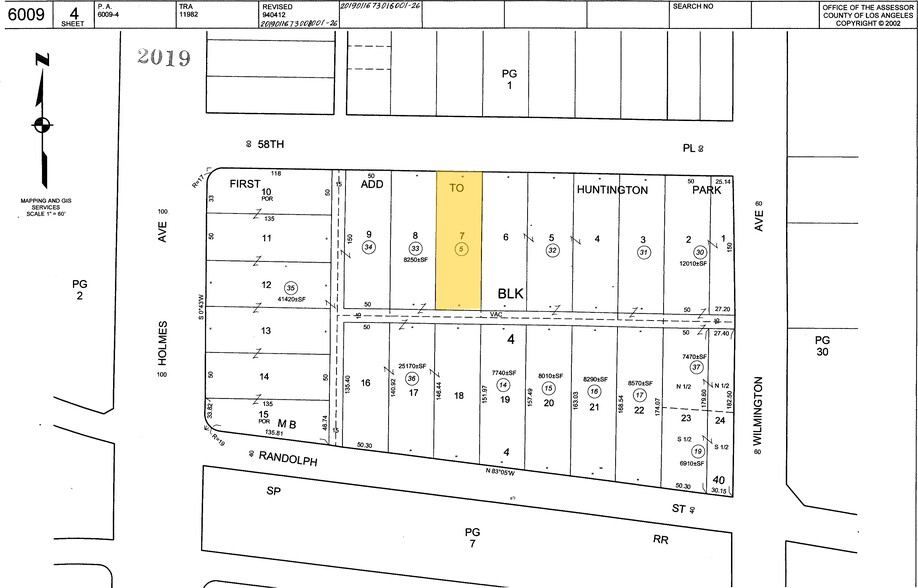 1830 E 58th Pl, Los Angeles, CA for sale - Plat Map - Image 2 of 20