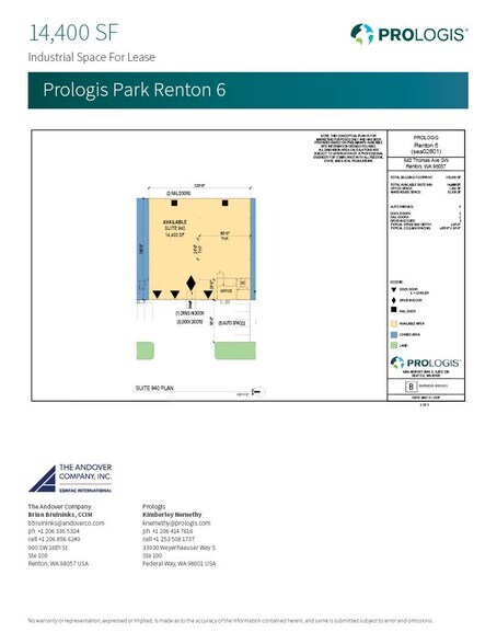 710-1040 Thomas Ave SW, Renton, WA à louer - Plan d’étage - Image 3 de 9
