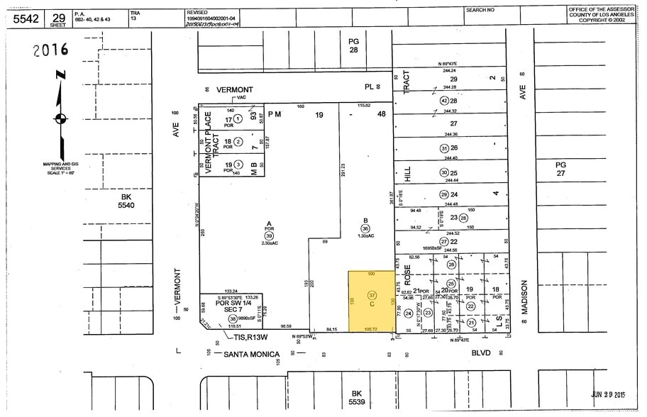 4627-4629 Santa Monica Blvd, Los Angeles, CA for lease - Plat Map - Image 3 of 3