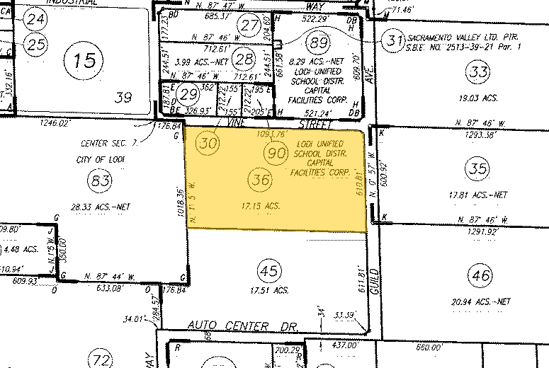 1300 E Vine St, Lodi, CA for lease - Plat Map - Image 2 of 9