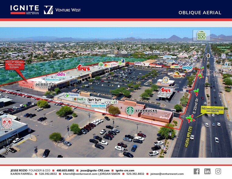 4052-4186 E 22nd St, Tucson, AZ for lease - Aerial - Image 3 of 5