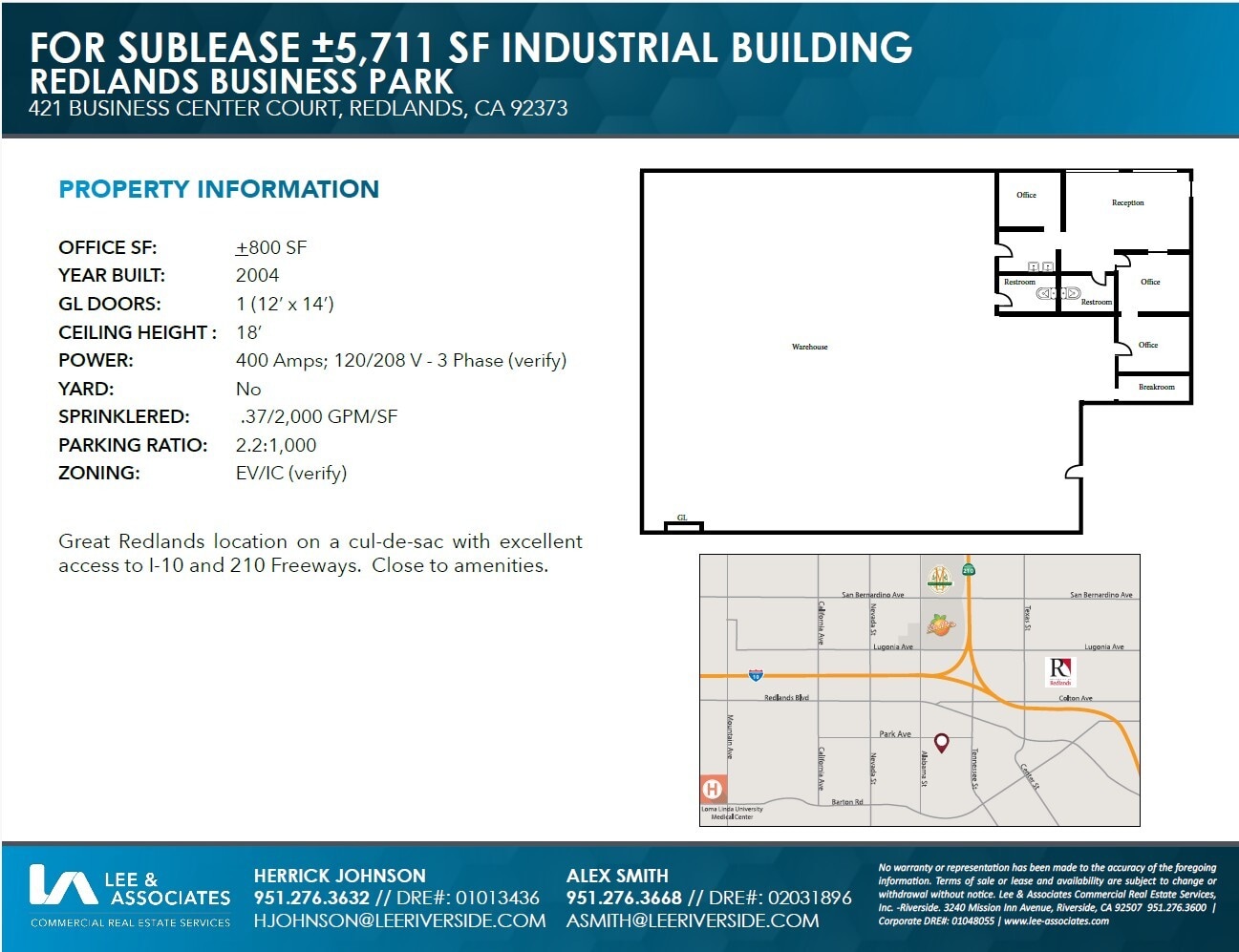 421 Business Center Ct, Redlands, CA for lease Floor Plan- Image 1 of 1