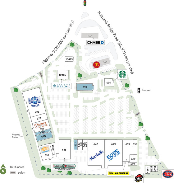 593-659 Holcomb Bridge Rd, Roswell, GA à louer - Plan de site - Image 1 de 16