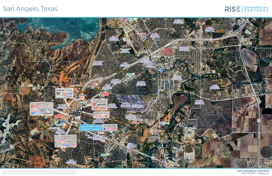 4002 Sunset Dr, San Angelo, TX for lease - Aerial - Image 1 of 3