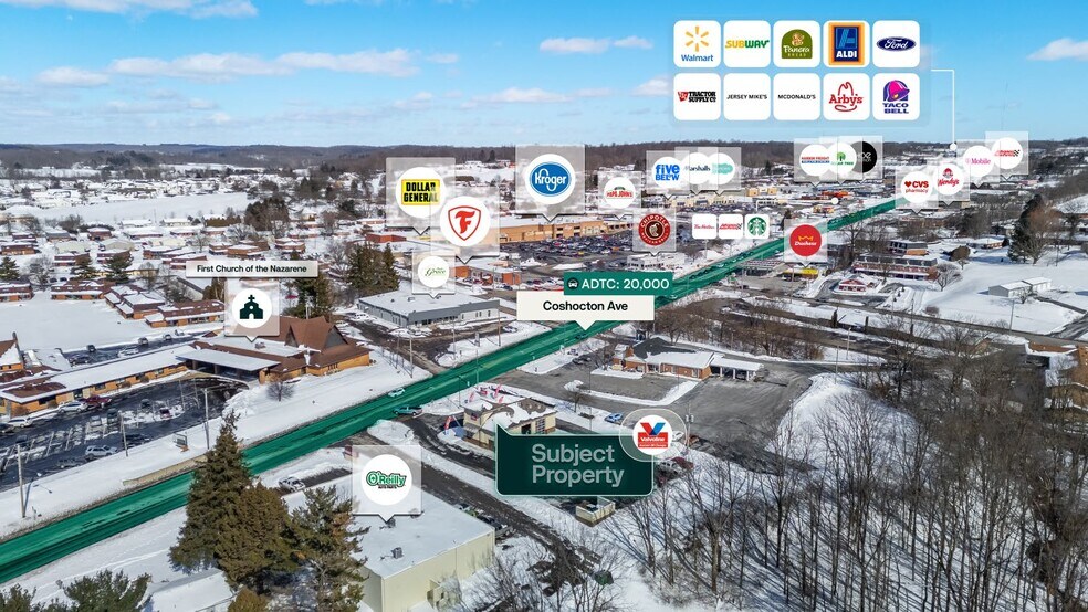 808 Coshocton Ave, Mount Vernon, OH à vendre - Aérien - Image 3 de 3
