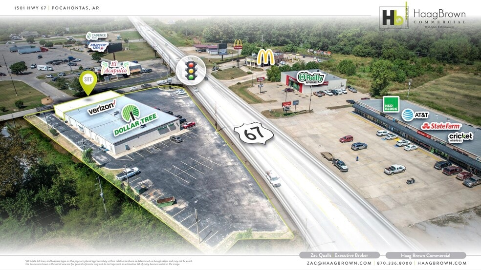 1501-1507 Highway 67 S, Pocahontas, AR à louer - Aérien - Image 3 de 4