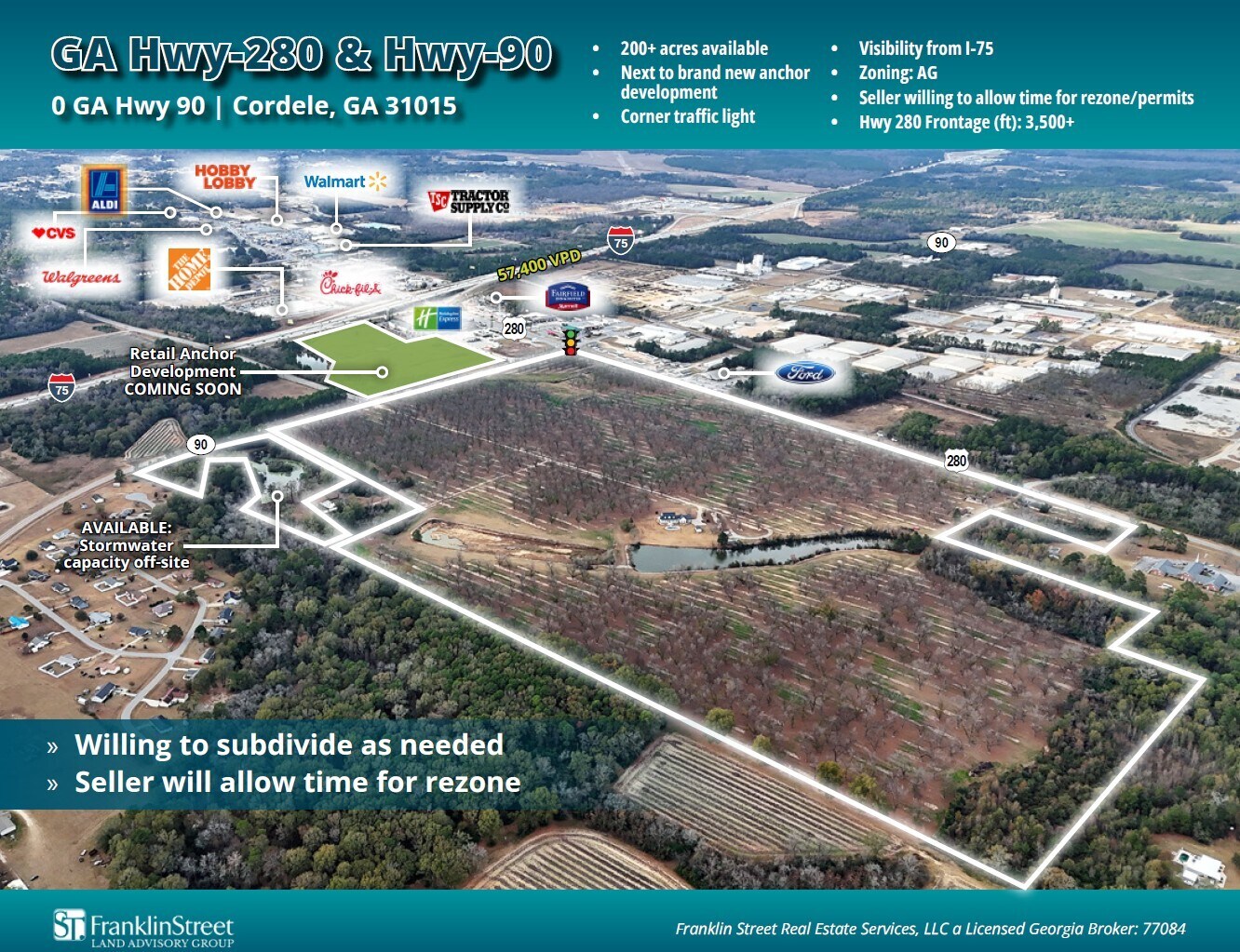 US Hwy 280 & GA Hwy 90, Cordele, GA for sale Primary Photo- Image 1 of 9