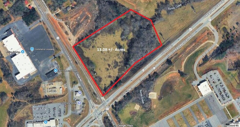 Hwy 441 and South Elm Street, Commerce, GA for sale - Aerial - Image 3 of 6