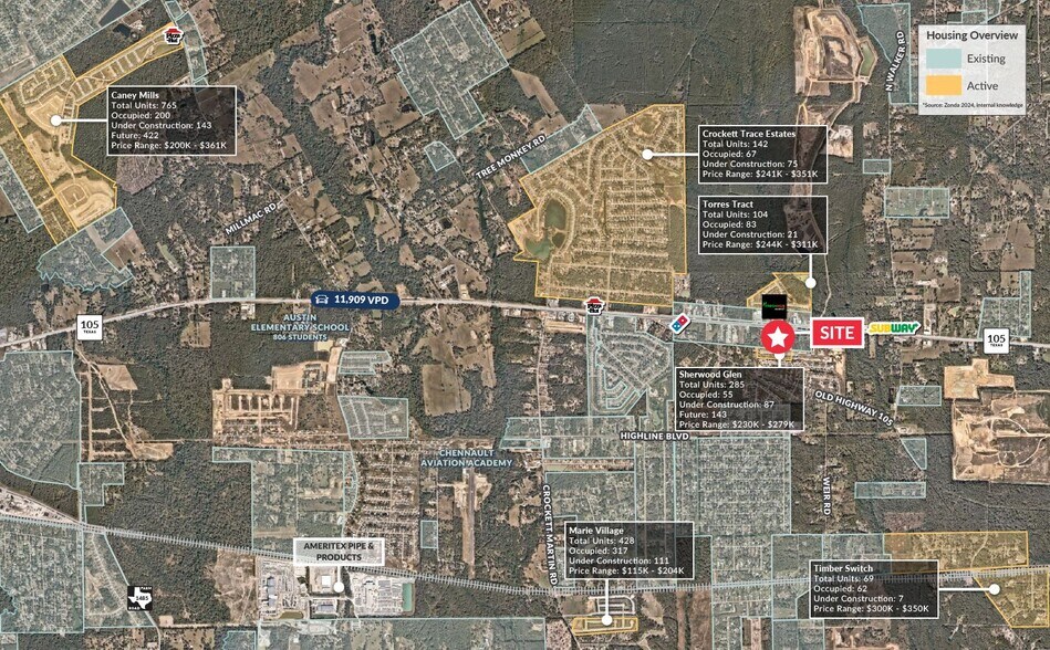 SWC of Highway 105 & Sherwood Glen Road, Conroe, TX à vendre - Photo du bâtiment - Image 2 de 2