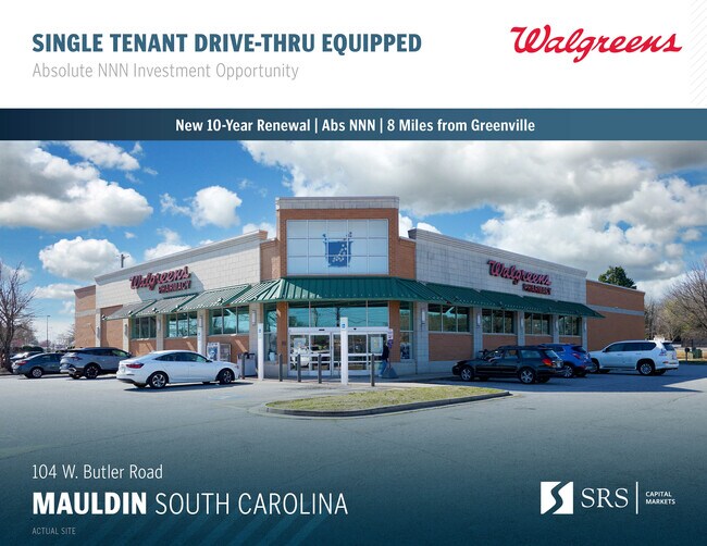 More details for 104 W Butler Rd, Mauldin, SC - Retail for Sale