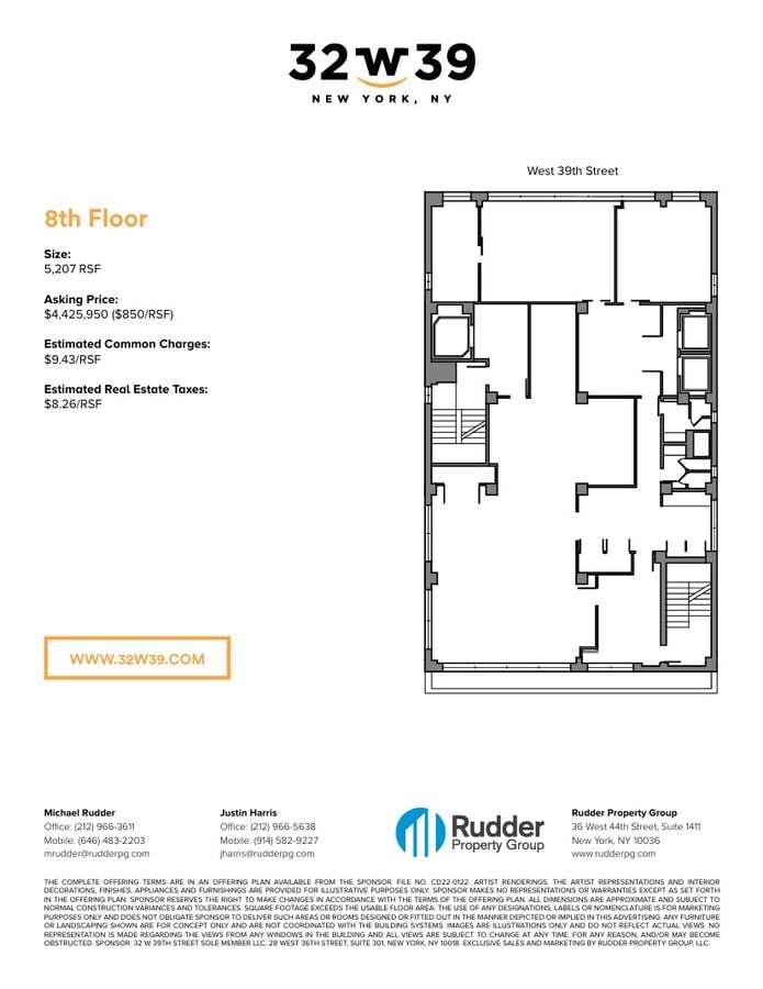 32 W 39th St, New York, NY 10018 - Unit OFF8 - - Floor Plan - Image 1 of 1
