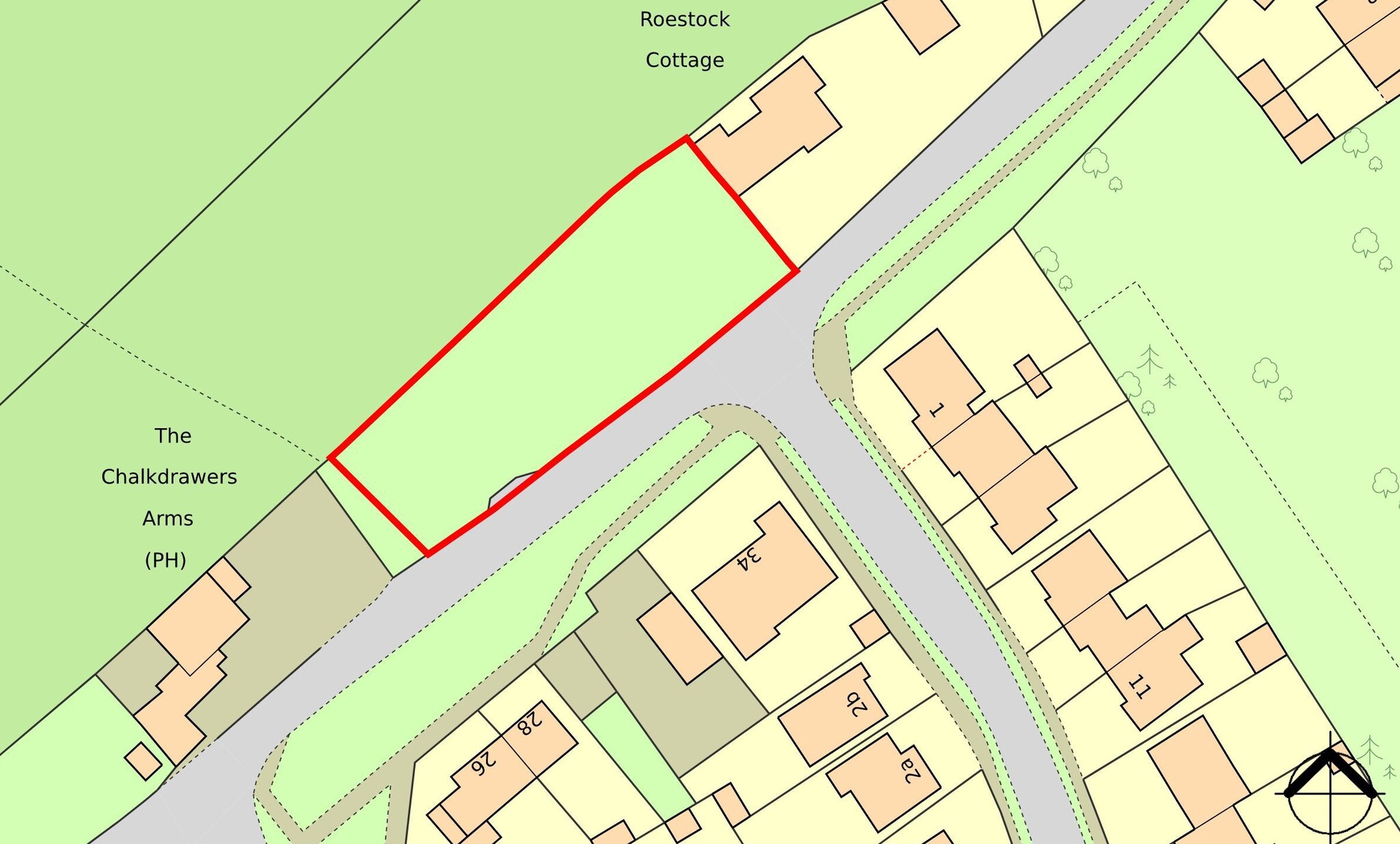 34A Roestock Ln, Colney Heath for sale Plat Map- Image 1 of 2