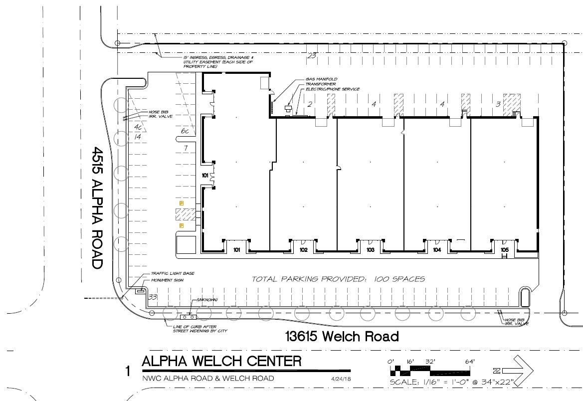 13615 Welch Rd, Dallas, TX à louer Plan de site- Image 1 de 2