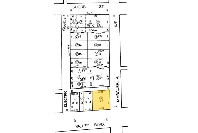 1401-1427 W Valley Blvd, Alhambra, CA for sale - Plat Map - Image 1 of 1