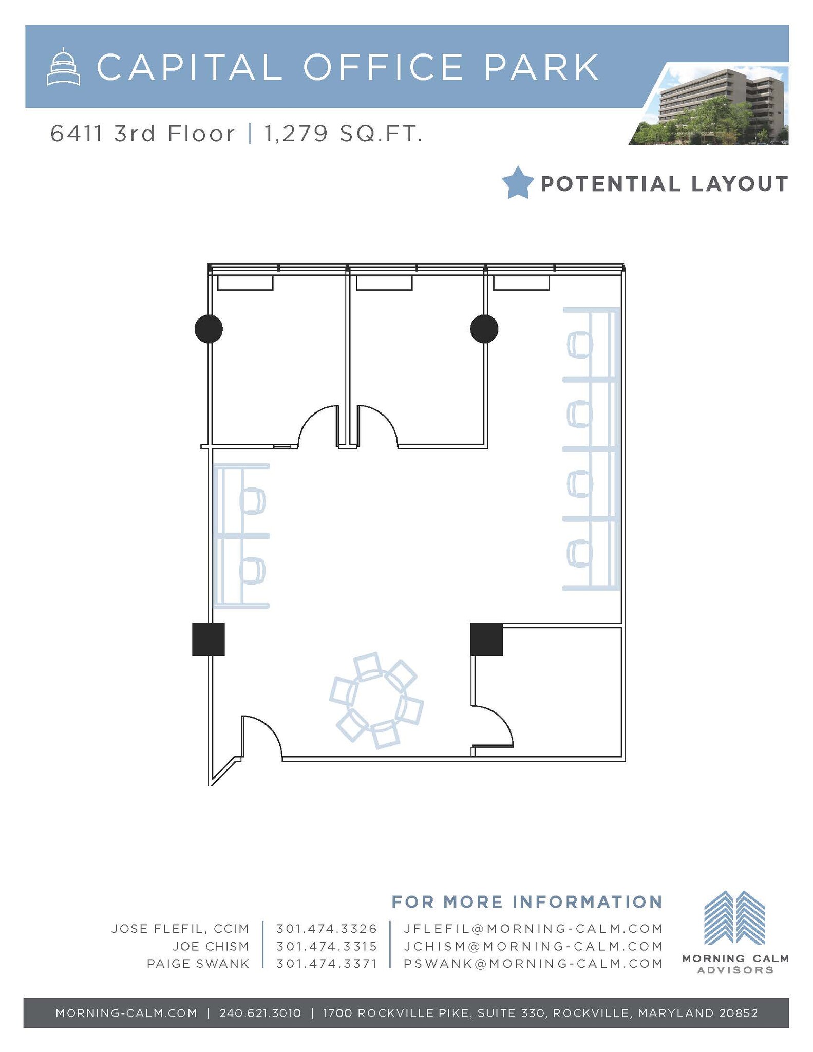 6411 Ivy Ln, Greenbelt, MD à louer Plan d’étage- Image 1 de 2