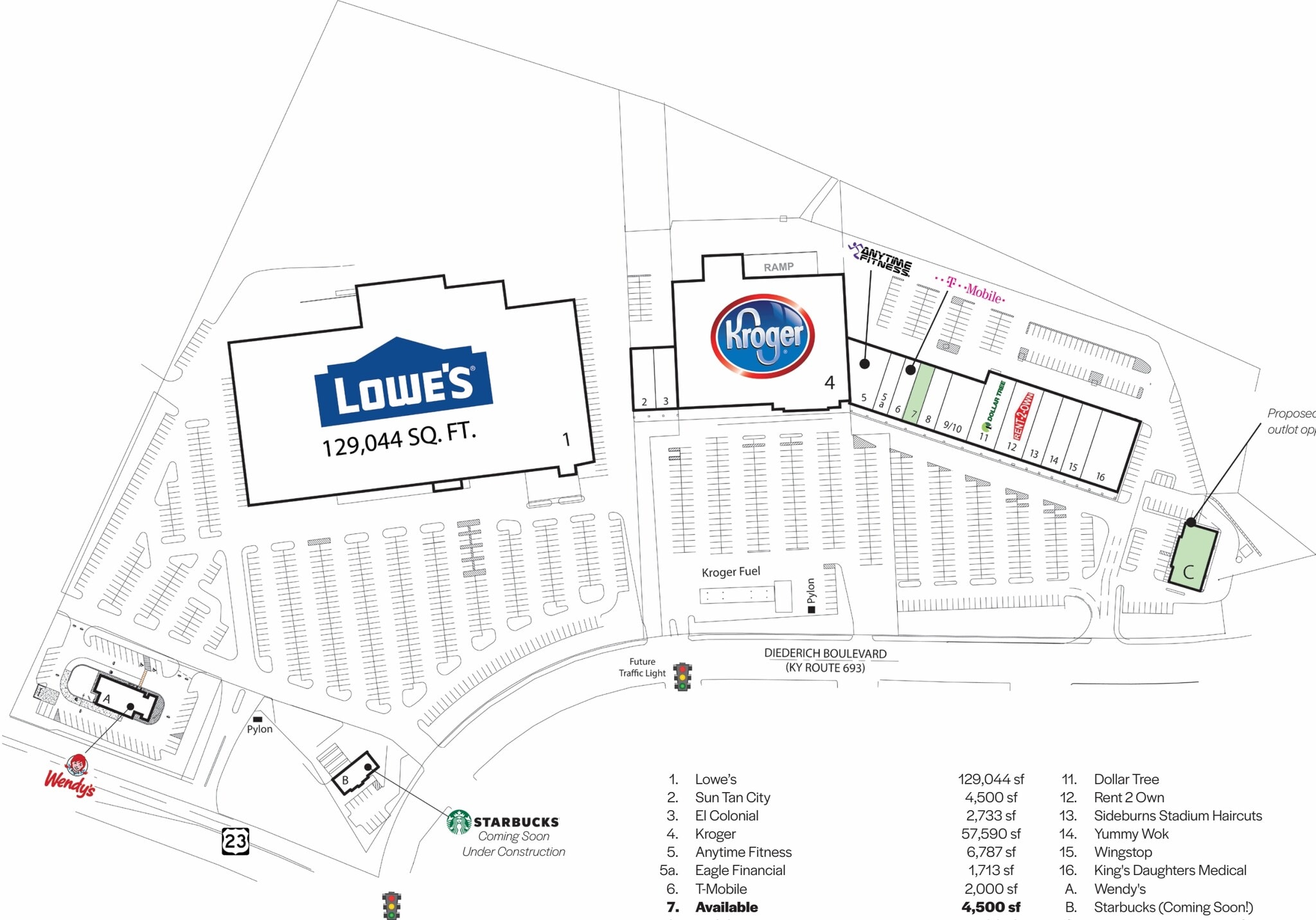 349-704 Diederich Blvd, Ashland, KY à louer Plan d’étage- Image 1 de 2