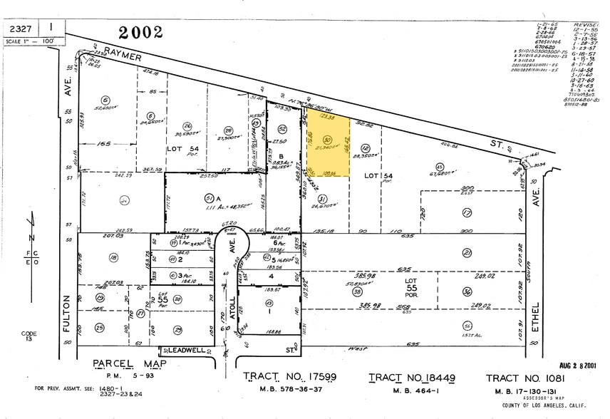 13152 Raymer St, North Hollywood, CA for lease - Plat Map - Image 2 of 6