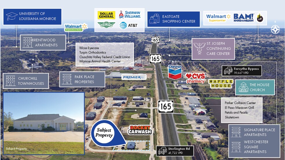 3340 Sterlington Rd, Monroe, LA à vendre - Photo du bâtiment - Image 1 de 9