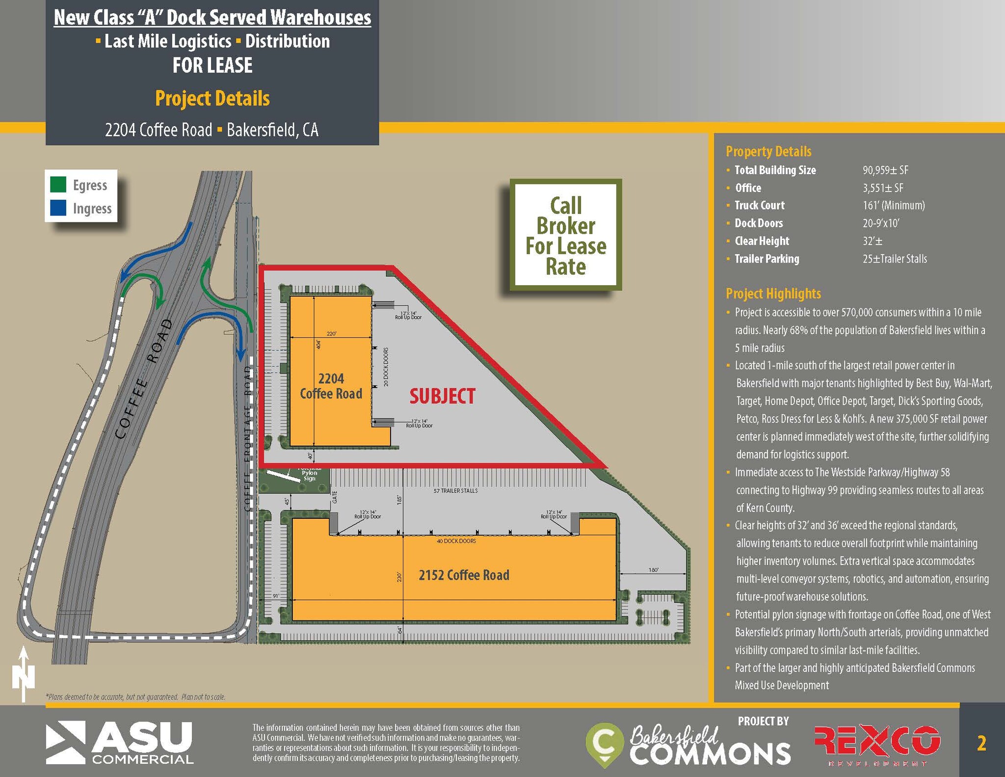 2204 Coffee Rd, Bakersfield, CA à louer Plan de site- Image 1 de 2
