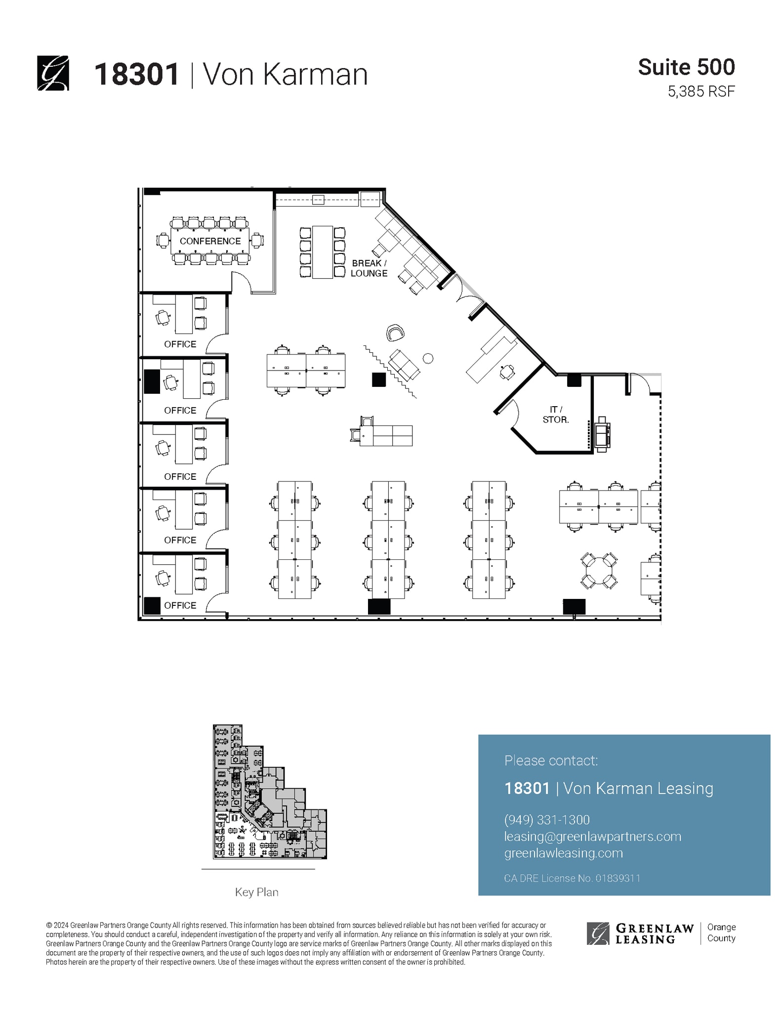 18301 Von Karman Ave, Irvine, CA à louer Plan d’étage- Image 1 de 8