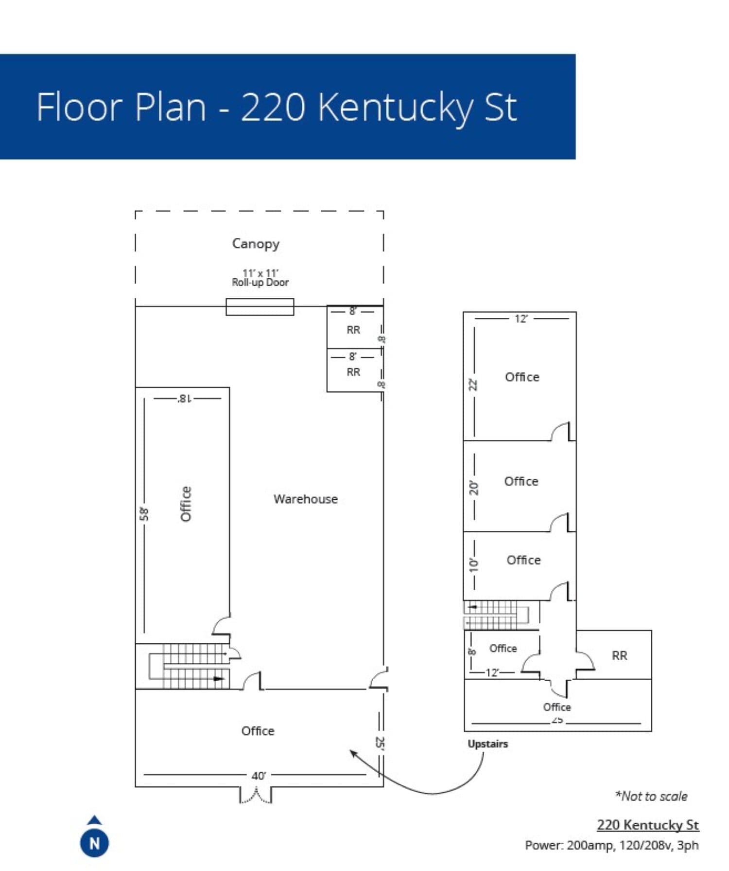 220-222 Kentucky St, Bakersfield, CA à louer Plan d’étage- Image 1 de 2
