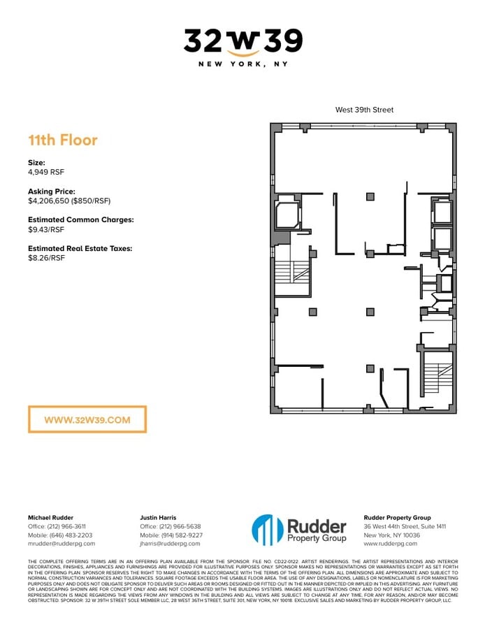 32 W 39th St, New York, NY 10018 - Unit OFF11 - - Floor Plan - Image 1 of 1