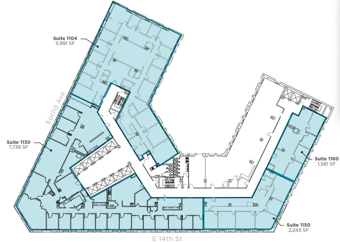 1400-1422 Euclid Ave, Cleveland, OH for lease Floor Plan- Image 1 of 1
