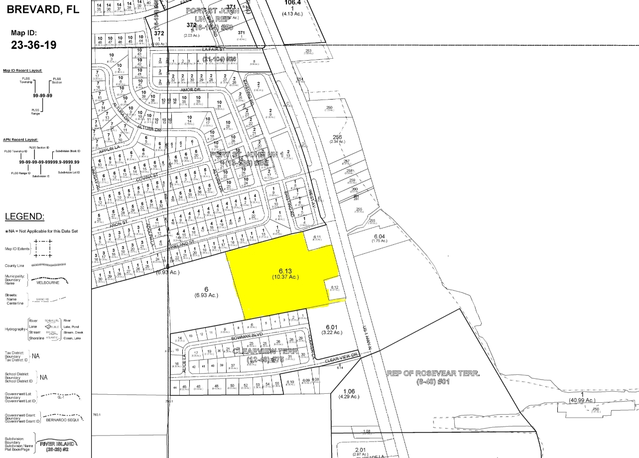 6257 N Highway 1, Port Saint John, FL à vendre Plan cadastral- Image 1 de 1