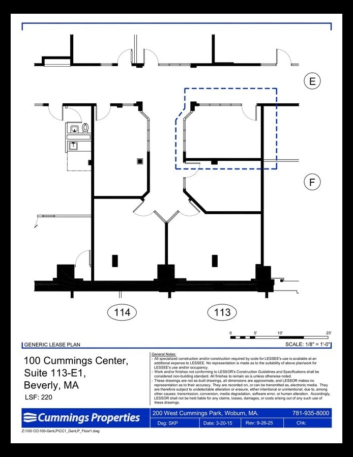 100 Cummings Ctr, Beverly, MA à louer Plan d’étage- Image 1 de 1