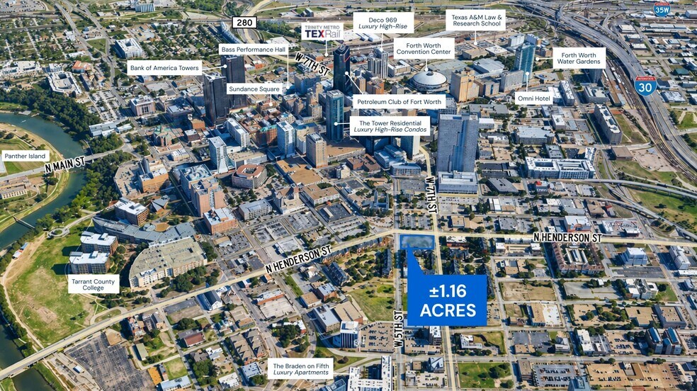 1000 W 7th St, Fort Worth, TX à vendre - Aérien - Image 1 de 2