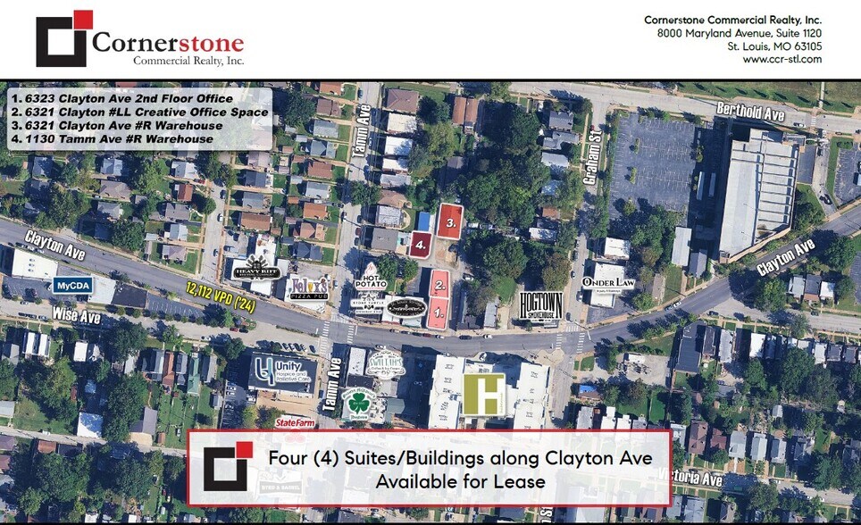 6321 Clayton Ave, Saint Louis, MO for lease - Aerial - Image 2 of 2