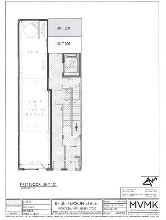 87 Jefferson St, Hoboken, NJ 07030 - Unit Comm -  - Floor Plan - Image 1 of 8