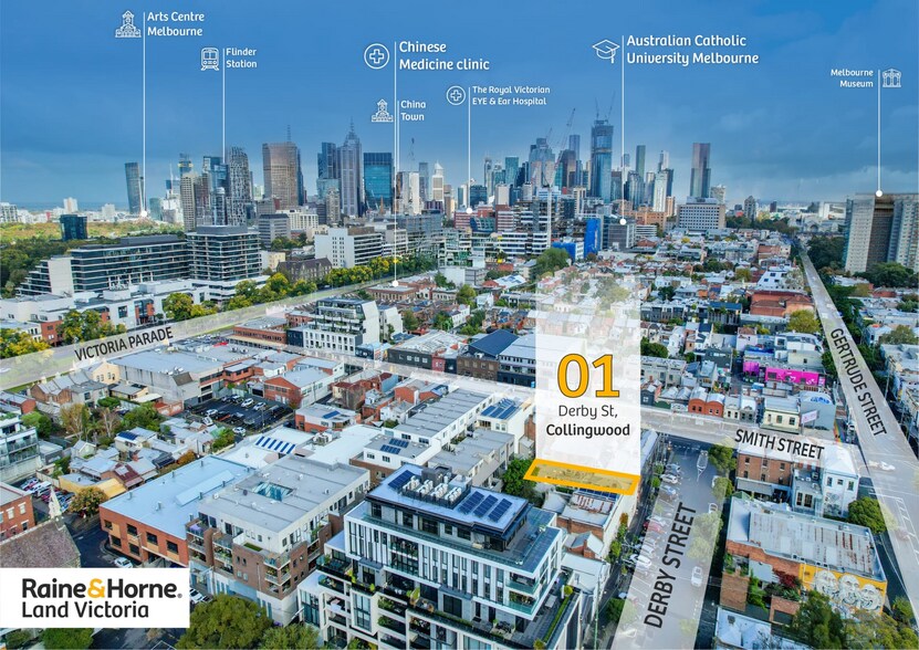 1 Derby Street, Collingwood for sale - Aerial - Image 2 of 2