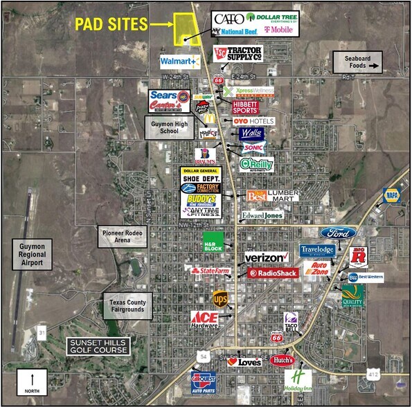 2602-2606 N Hwy, Guymon, OK à vendre - Aérien - Image 1 de 7