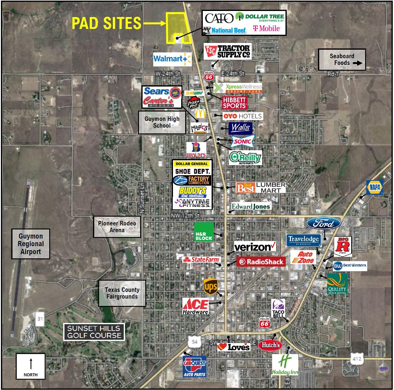 2602-2606 N Hwy, Guymon, OK à vendre Aérien- Image 1 de 8